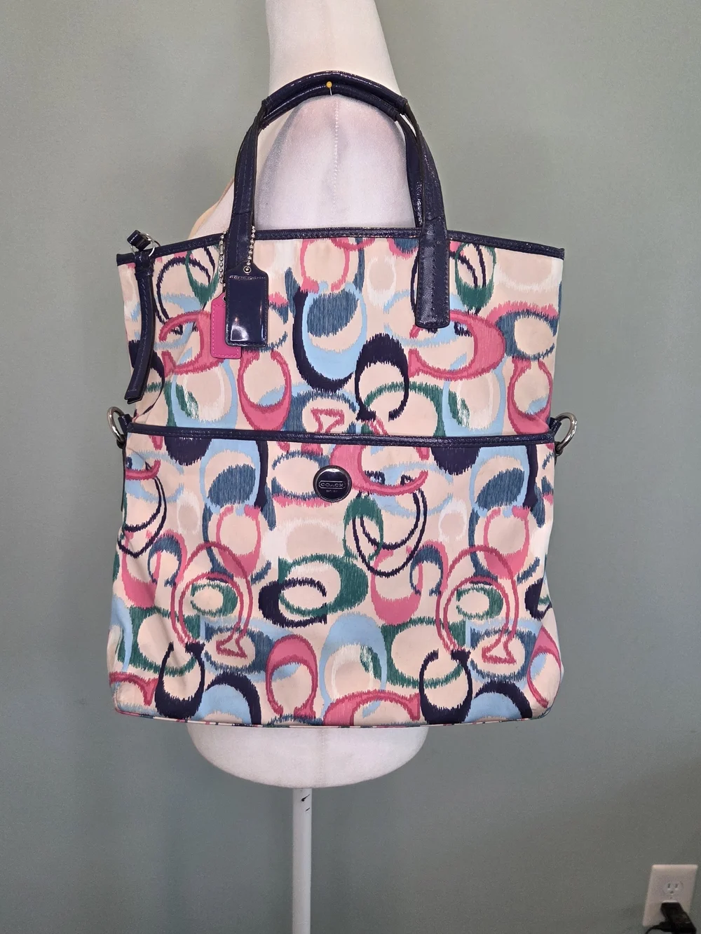 Coach Ikat Signature Foldover Tote Crossbody Bag F24449